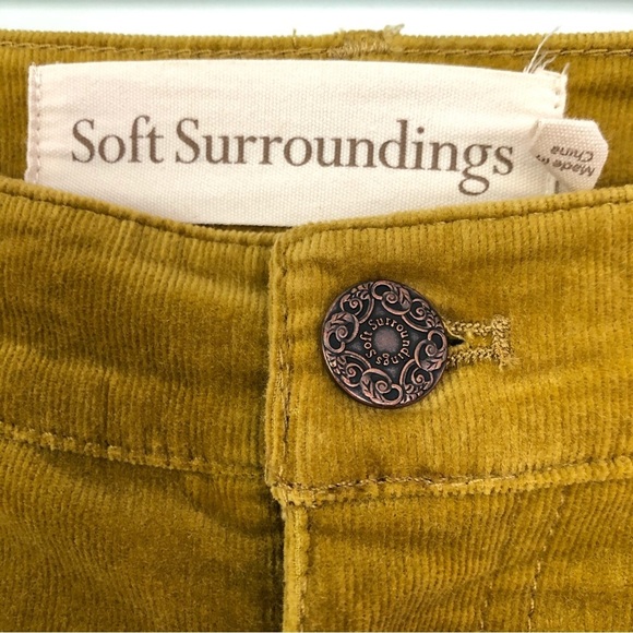SOFT SURROUNDINGS Women’s Corduroy Mustard Skinny High Waisted Size 6 - Picture 6 of 14
